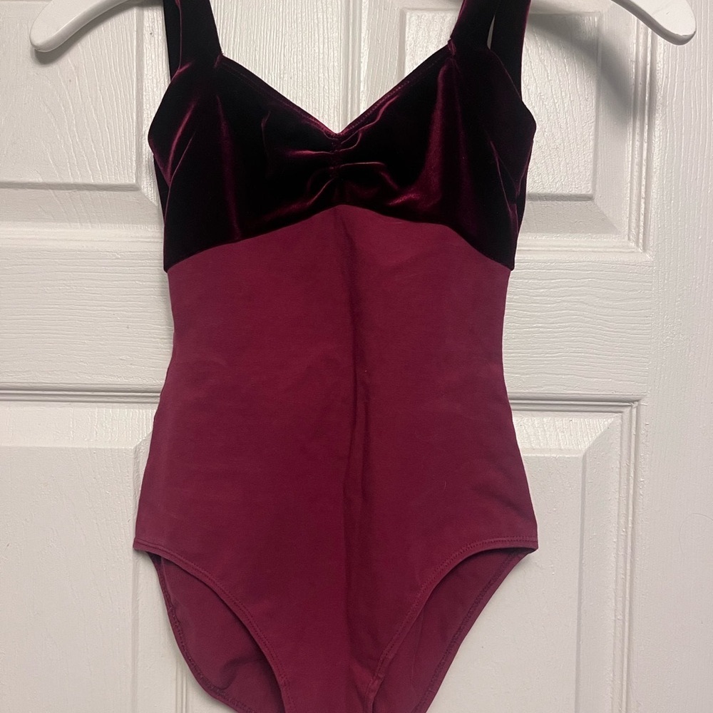 Elegant Burgundy Velvet Leotard